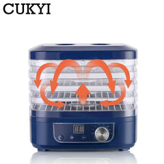 CUKYI 5 Trays Electric Fruit Dryer Automatic Dehydrator Vegetables