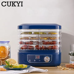 CUKYI 5 Trays Electric Fruit Dryer Automatic Dehydrator Vegetables