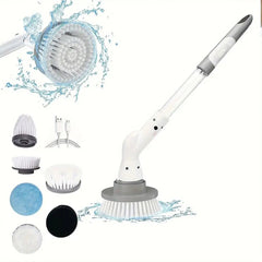 Electric Cleaning Brush With Long Handle Automatic Rotation Extension