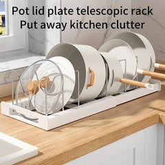 Kitchen Cabinet Organizers Pot Storage Rack Expandable Stainless Steel