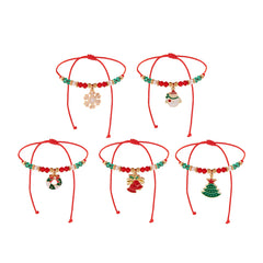 KunJoe 5pcs/set Cute Christmas Series Snowflake Tree Pendant Crystal