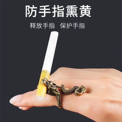 Vintage Personality Gold-plated Cigarette Holder Ring of Cigarette