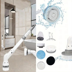 Electric Cleaning Brush With Long Handle Automatic Rotation Extension