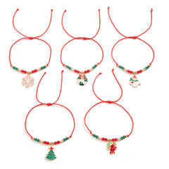 KunJoe 5pcs/set Cute Christmas Series Snowflake Tree Pendant Crystal