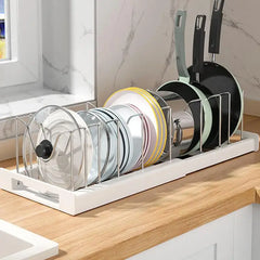 Kitchen Cabinet Organizers Pot Storage Rack Expandable Stainless Steel