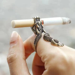 Vintage Personality Gold-plated Cigarette Holder Ring of Cigarette