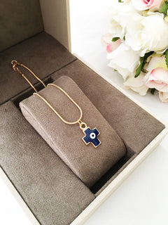 Cross Evil Eye Necklace