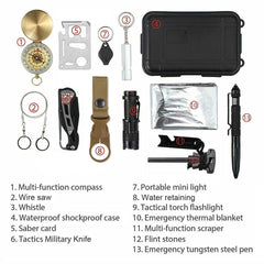 14 in 1 Survival / Camping And Safety Gear Kit