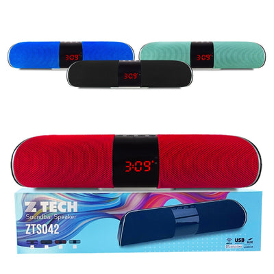 Bluetooth Soundbar Speaker with Clock Display